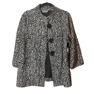 JM Collection Black White Textured Jacket